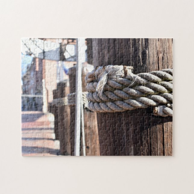 New England Old Port Portland ME Maine Boat Rope Jigsaw Puzzle (Horizontal)