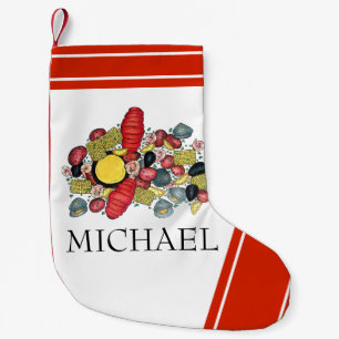 New England Summer Clambake Seafood Dinner Food Small Christmas Stocking