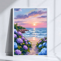 New England Summer | Hydrangea Beach Painting