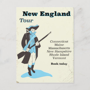 New england Tour vintage travel poster Postcard