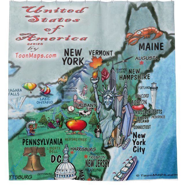 New England USA Shower Curtain (Front)