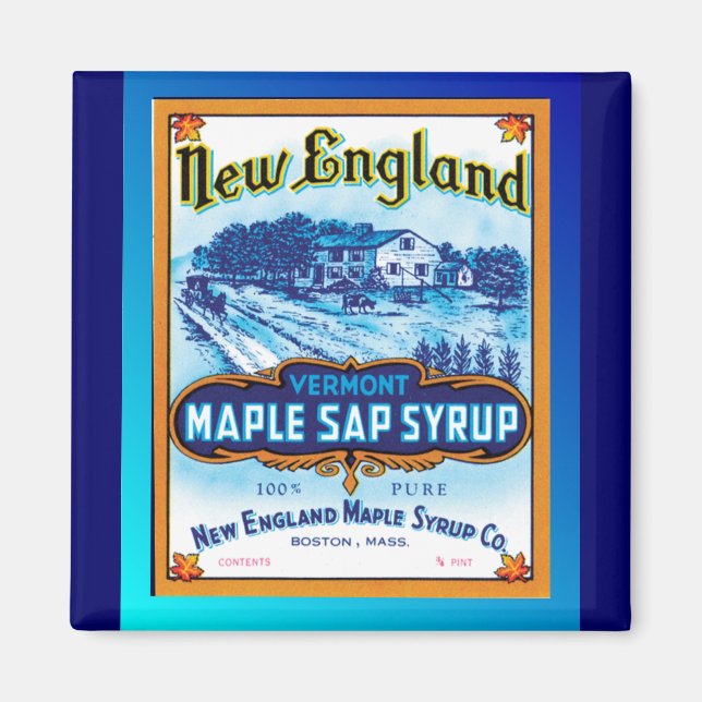 New England Vermont Maple Syrup Magnet (Front)
