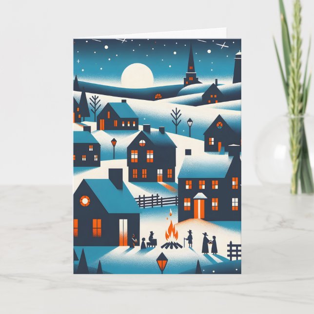 New England Village - Winter Scene Card (Front)