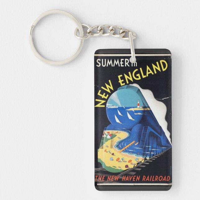 New England vintage souvenirs Key Ring (Front)