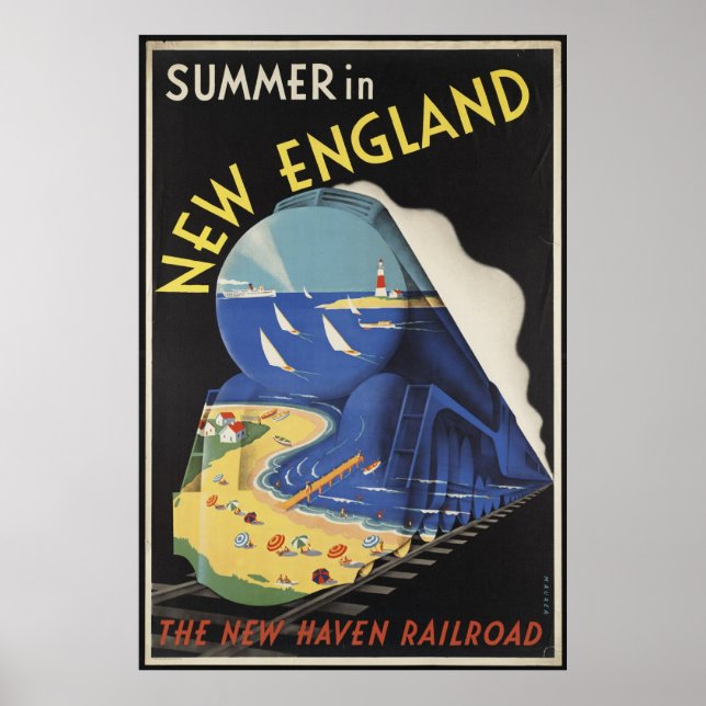 New England Vintage Travel Poster Ad Retro Prints (Front)
