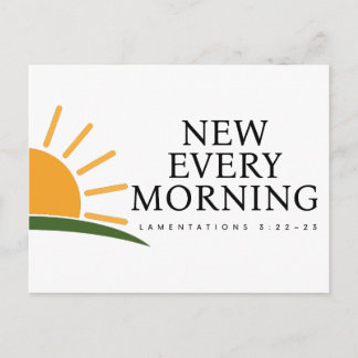 New Every Morning Christian Postcard