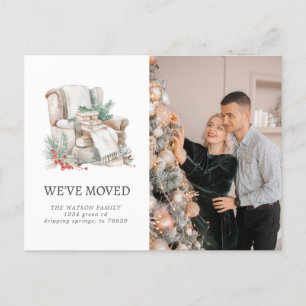 New Family Home Silver Rustic Moving Announcement Postcard