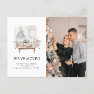New Family Home Silver Rustic Moving Announcement Postcard