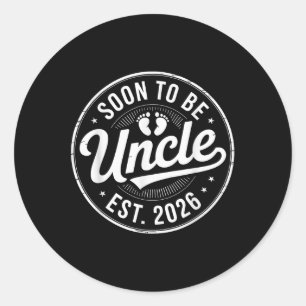 New Family Member Announcement Soon To Be Uncle Es Classic Round Sticker