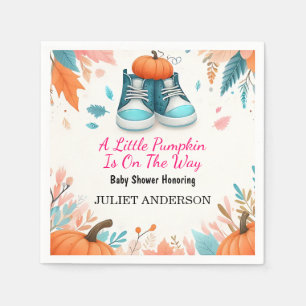 New Farm Pink Blue Boho Girl Boy Fall Baby Shower Napkin