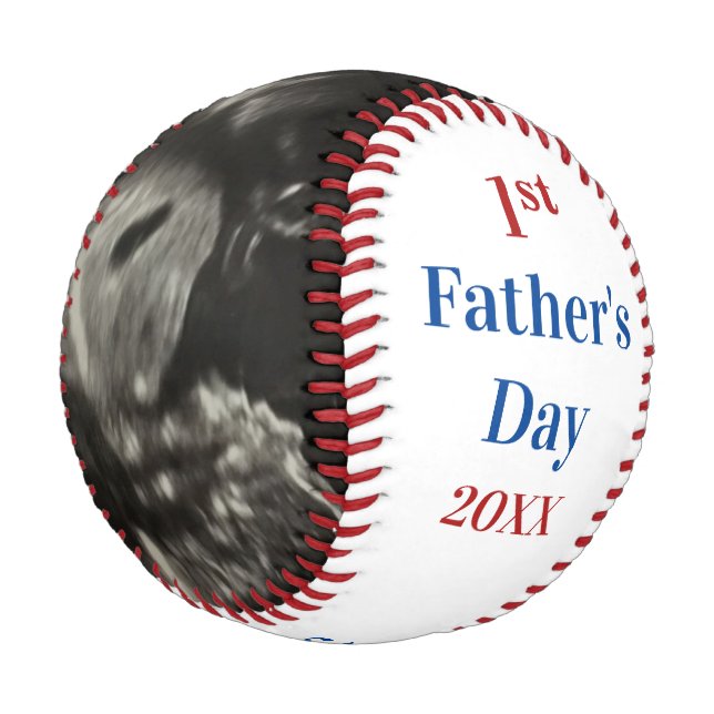 New Father First Father's Day Ultrasound Sonogram Baseball (Angled)