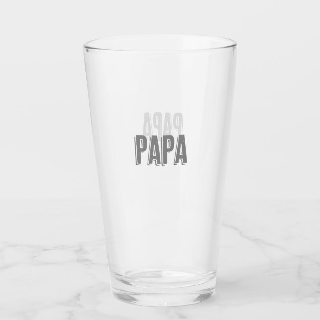 New Father "Papa" Text Glass (Front)