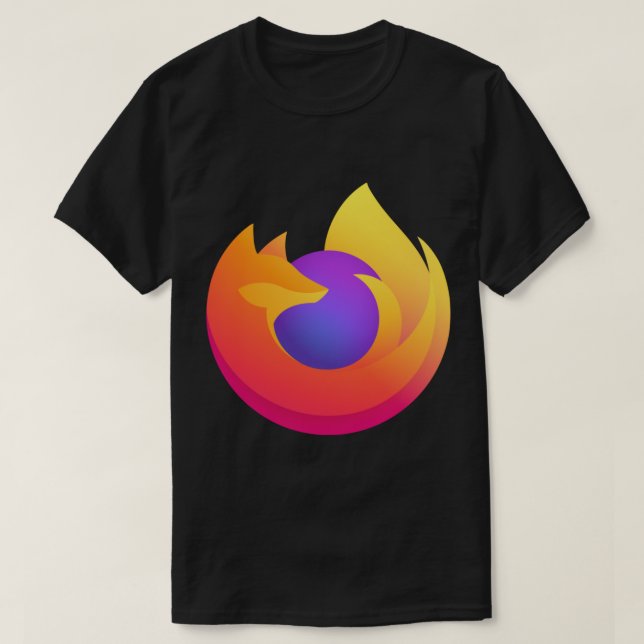 New Firefox 2020 Logo Sticker T-Shirt (Design Front)