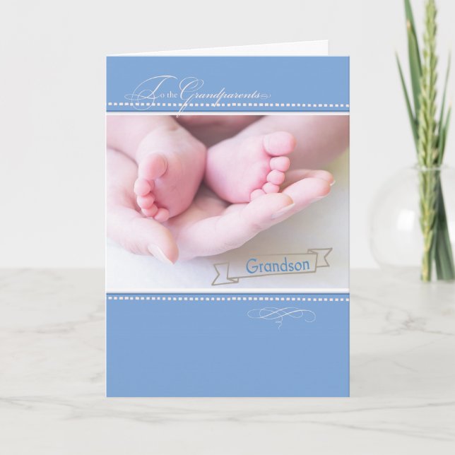 New First Grandparents, Grandson, Congratulations Card (Front)