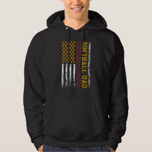New First Time Dad Softball Dad American Flag Fath Hoodie