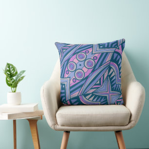 New Fish Head Leaves Jazz Funk Purple Pink Blue 3 Cushion
