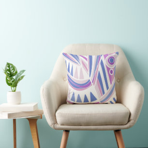 New Fish Head Leaves Jazz Funk Purple Pink Blue Cushion