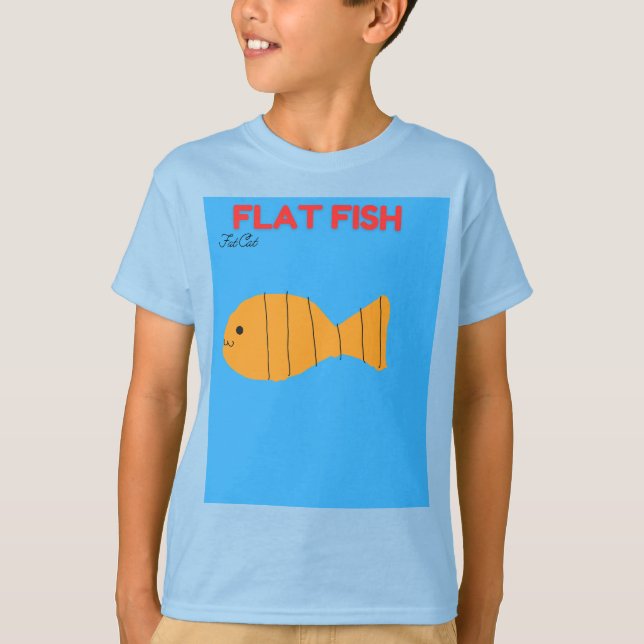 New Flat Fish Fat cat best friend  T-Shirt (Front)