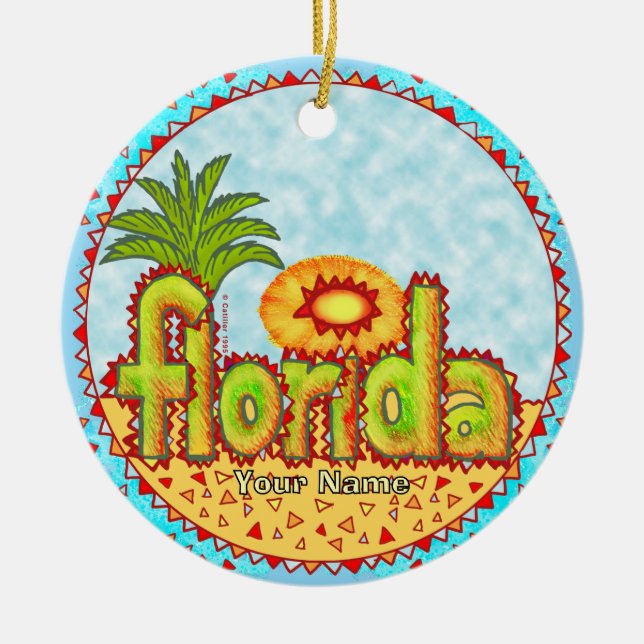 New Florida Sun Ceramic Tree Decoration (Front)
