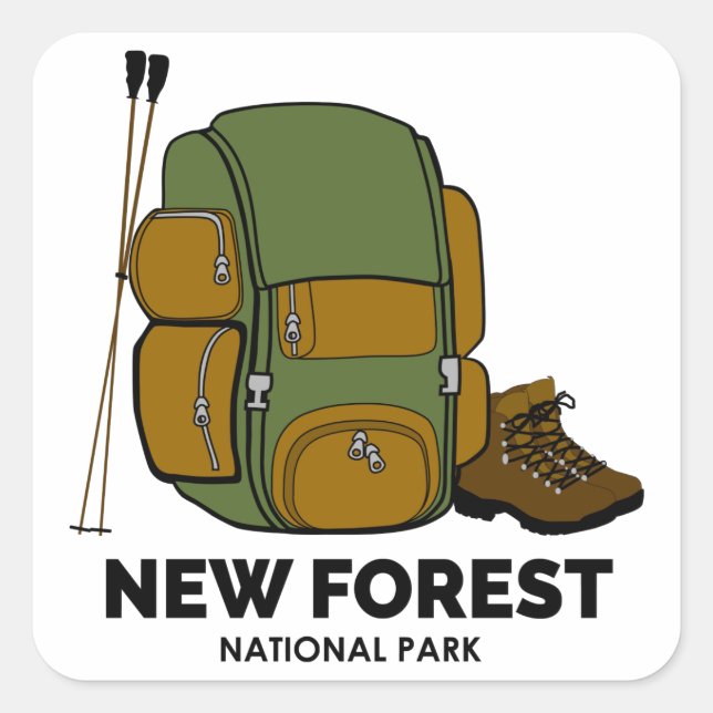 New Forest National Park Backpack Square Sticker (Front)