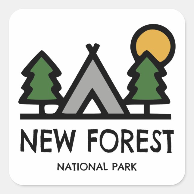 New Forest National Park Square Sticker (Front)