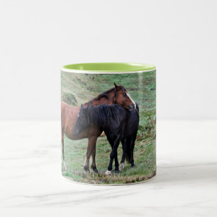 New Forest Ponies of Hampshire England Two-Tone Coffee Mug