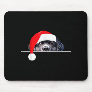 New Foundland Dog Lover Funny Santa Hat Christmas Mouse Pad