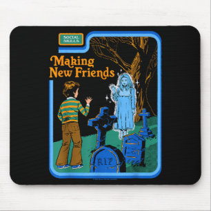 New Friends Ghost Sarcastic Retro Vintage Funny Ad Mouse Pad