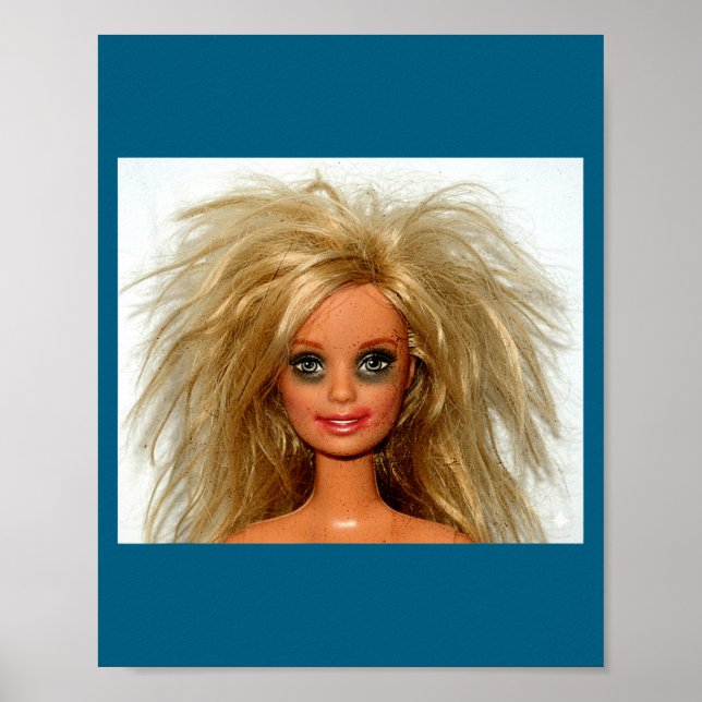 New funny distressed blonde doll face meme  poster (Front)