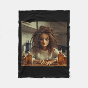 New funny distressed doll face meme  fleece blanket