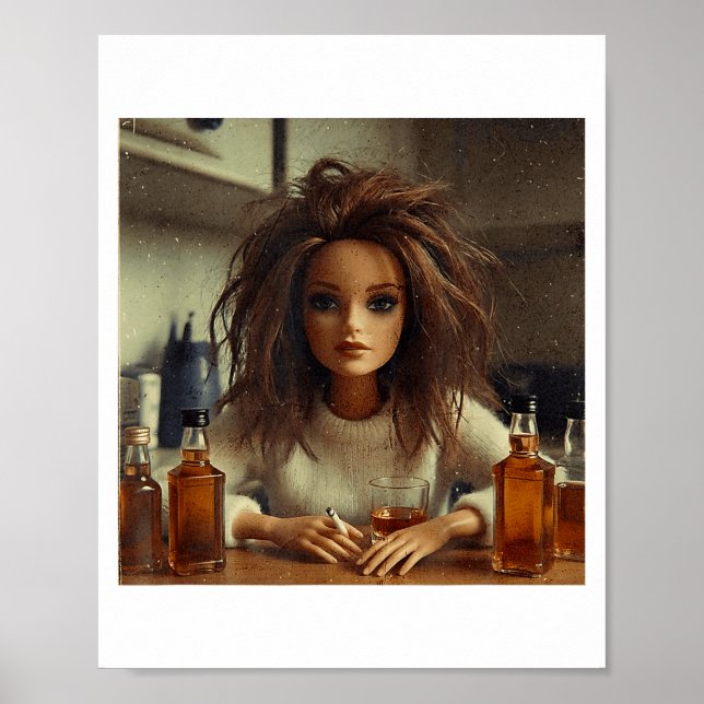New funny distressed doll face meme  poster (Front)