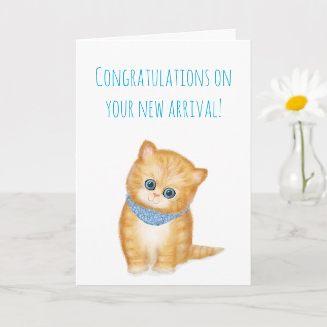 New ginger kitten congratulations card (Small Plant)