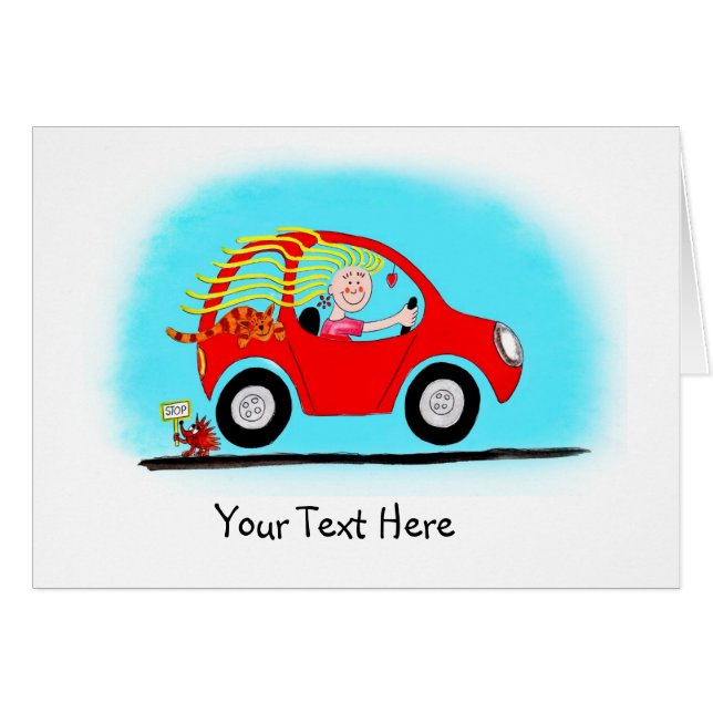 New Girl Driver Customisable Card (Front Horizontal)