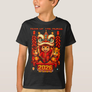 New Girls Chinese Outfits Horse T-Shirt