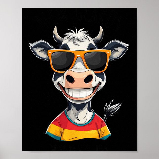 New Glarus Wi Usa Funny Cow Cartoon Design  Poster (Front)