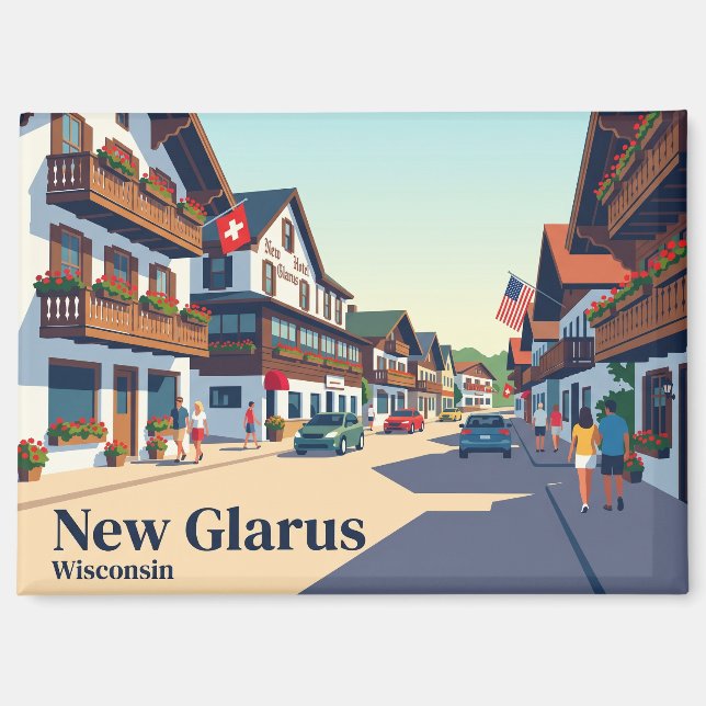 New Glarus, Wisconsin USA Magnet (Front)