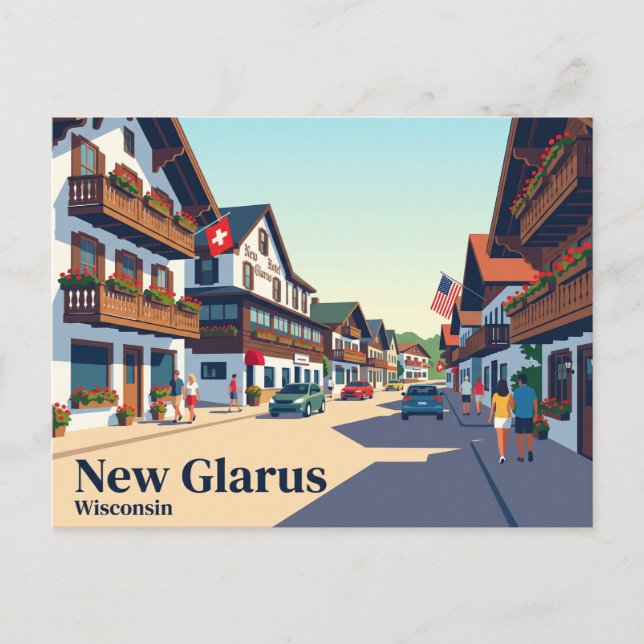 New Glarus, Wisconsin USA Postcard (Front)