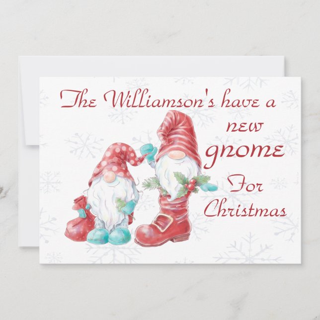 New Gnome Christmas Holidays Funny Holiday Card (Front)