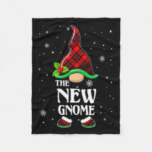 New Gnome Red Plaid Matching Family Christmas Paja Fleece Blanket