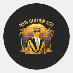 New Golden Age Of America Usa Flag Inauguration 20 Classic Round Sticker