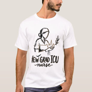 New Grad ICU Nurse Minimalist Art Gift T-Shirt