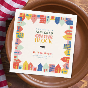 New Grad On The Block Graduation Party Napkin