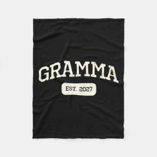 New Gramma Est 2027 1st First Time Pregnancy Fleece Blanket