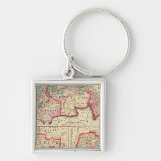 New Granada, Venezuela, Guiana Map by Mitchell Key Ring (Front)
