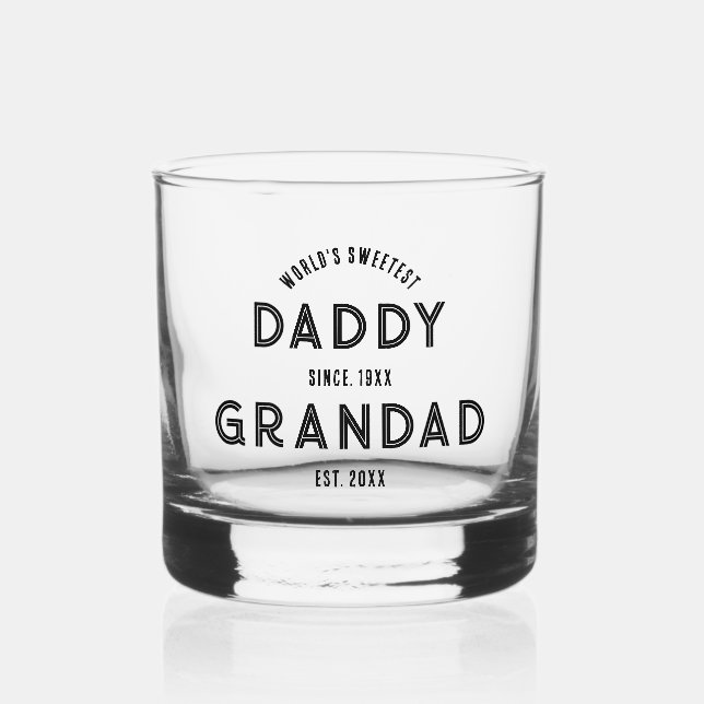 New Grandad Pregnancy Announcement Fathers Day  Whiskey Glass (Front)