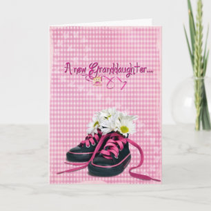 New Granddaughter Daisies in Sneakers Card