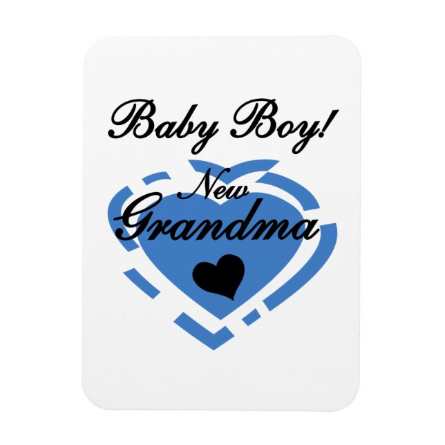 New Grandma Baby Boy Blue Heart Gifts Magnet (Vertical)