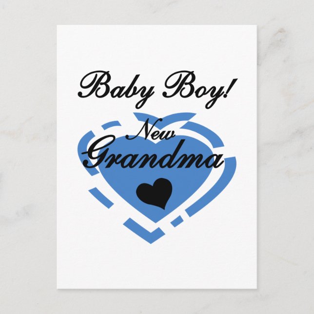New Grandma Baby Boy Tshirts and Gifts Postcard (Front)