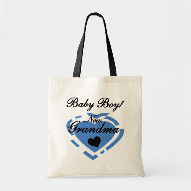 New Grandma Baby Boy Tshirts and Gifts Tote Bag (Front)