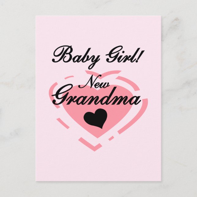 New Grandma Baby Girl Tshirts and Gifts Postcard (Front)